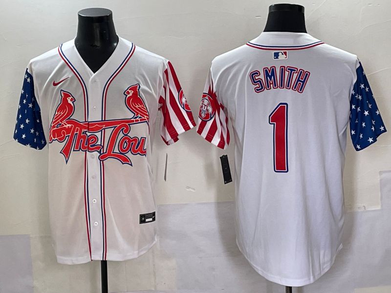 Men 2025 St.Louis Cardinals #1 Smith White a generation of national flags Joint Name Nike MLB Jersey style 3->st.louis cardinals->MLB Jersey